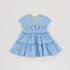 Vestido Infantil Em Malha Com Babados Franzidos COOL Azul Claro Tamanho 2