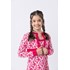 Vestido infantil em tricô jacquard floral Pink