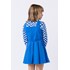 Vestido infantil em tricoline com blusa infantil feminina de suede Azul Bic