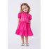 Vestido infantil em tricoline com bordado Pink Tamanho M