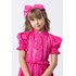 Vestido infantil em tricoline com detalhes em bordado Pink