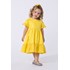 Vestido infantil em tricoline e laise Amarelo Médio Tamanho P