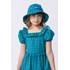 Vestido infantil em tricoline estampada Azul Bic