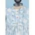 Vestido infantil em tricoline estampada Azul Claro