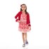 Vestido Infantil / Kids Em Chiffon Estampado Com Saia Plissada - Um Mais Um Vermelho