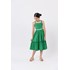 Vestido infantil midi em anarruga com alças cruzadas Verde Médio Tamanho 2
