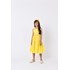 Vestido infantil midi em tricoline com assimetria Amarelo Claro Tamanho 2
