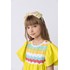 Vestido infantil mídi em tricoline com detalhe de tricô Lima