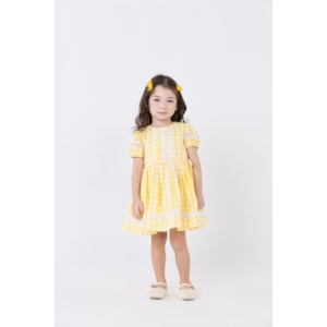 Top Xadrez Amarelo Newtee - B3M MODA INFANTIL