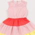 Vestido Infantil Multicolorido Com Recortes Franzidos Detalhes Em Tela CHICLETE