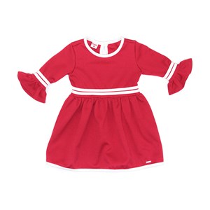 Vestido Mg 3/4 Infantil / Kids Em Malha Piquet De Poliester Com Lycra - Beaba Vermelho